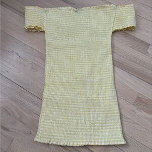 Missguided Women's Gingham Yellow Off The Shoulder Dress